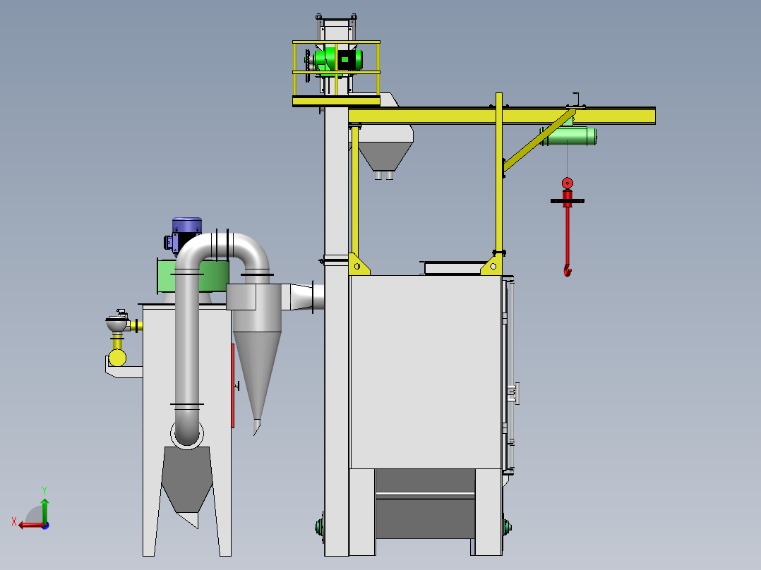 Q376吊钩式抛丸机后视图