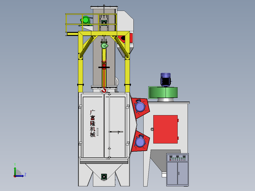 Q376吊钩式抛丸机左视图