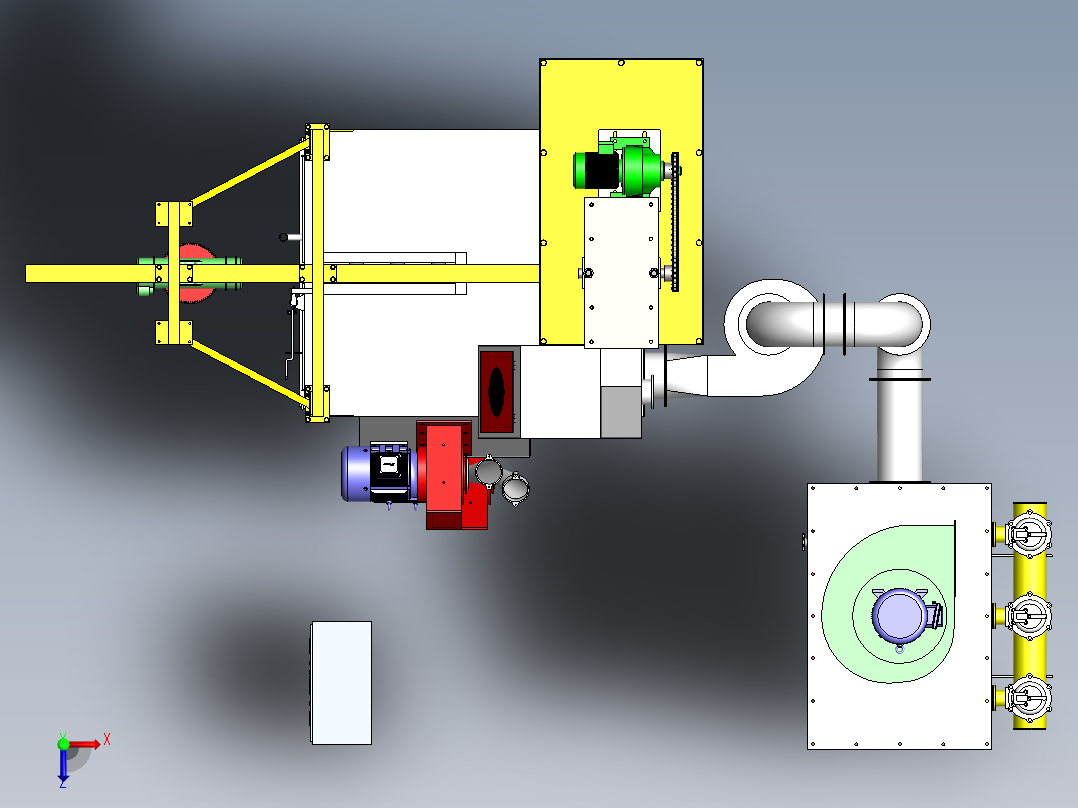 Q376吊钩式抛丸机俯视图
