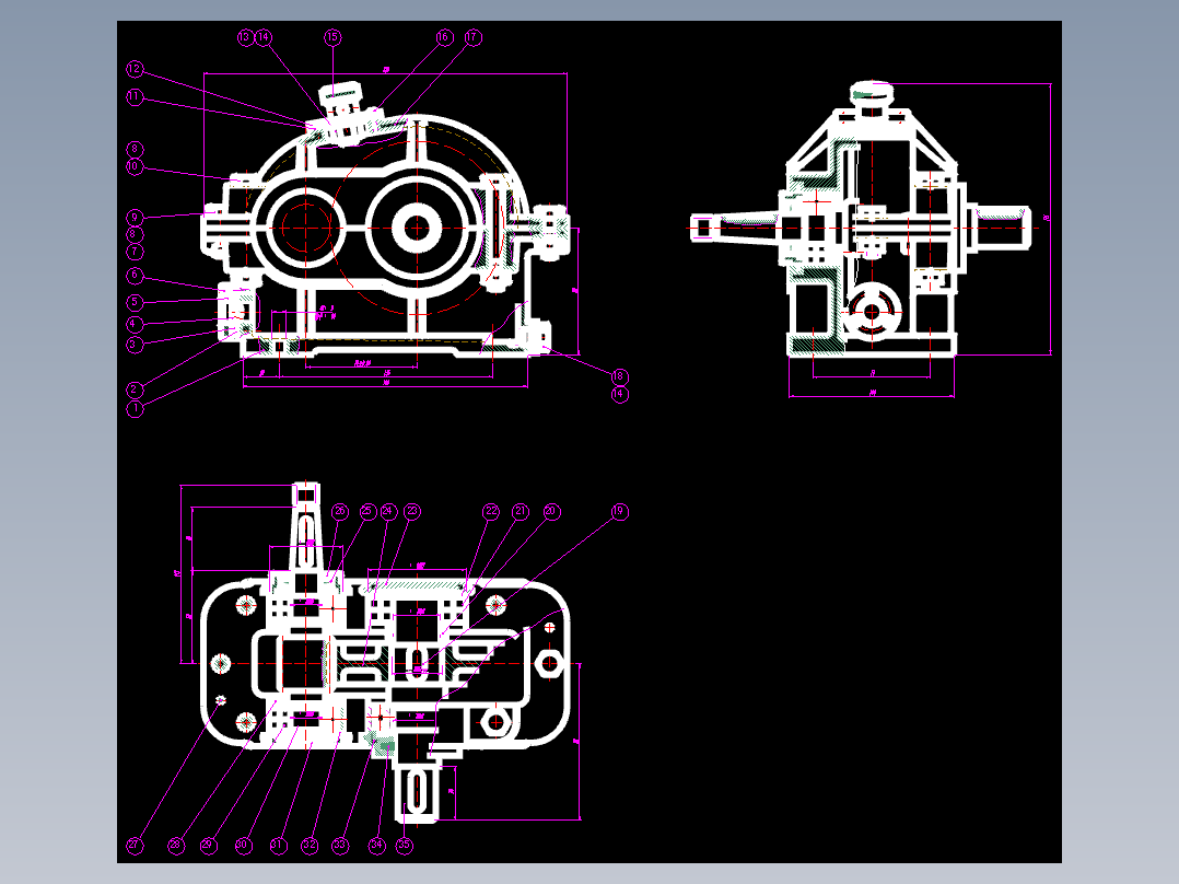 一级减速器装配图