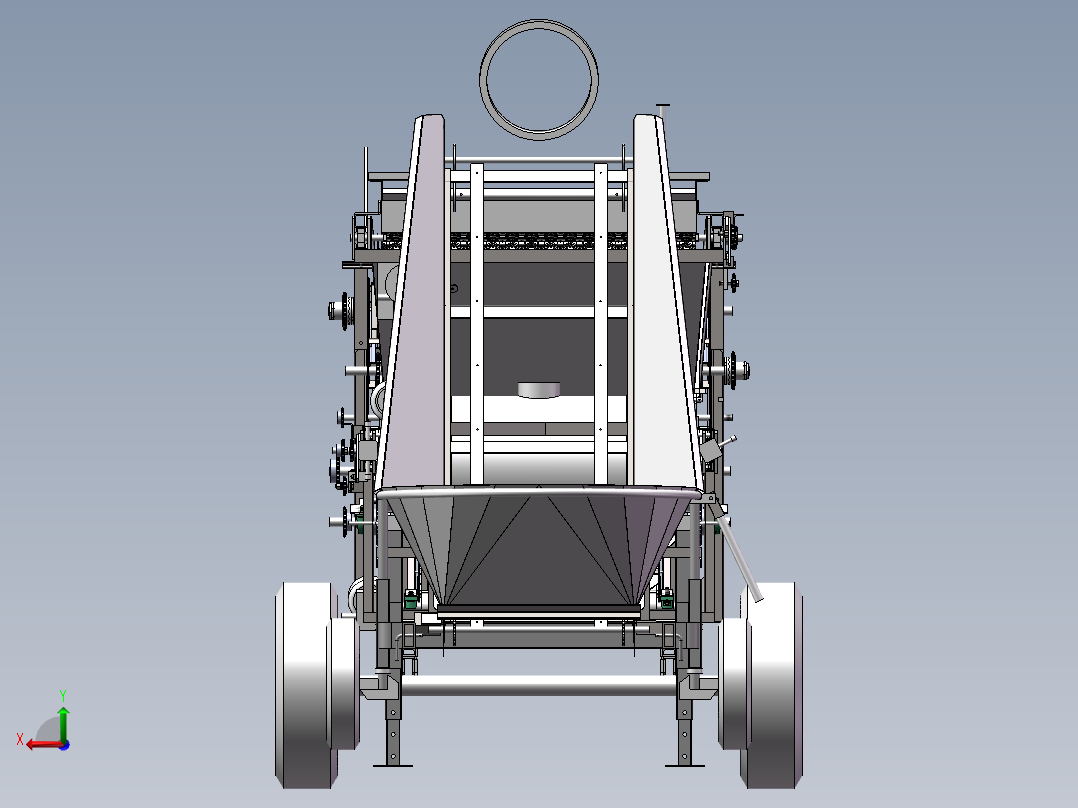 种薯切块机3D后视图
