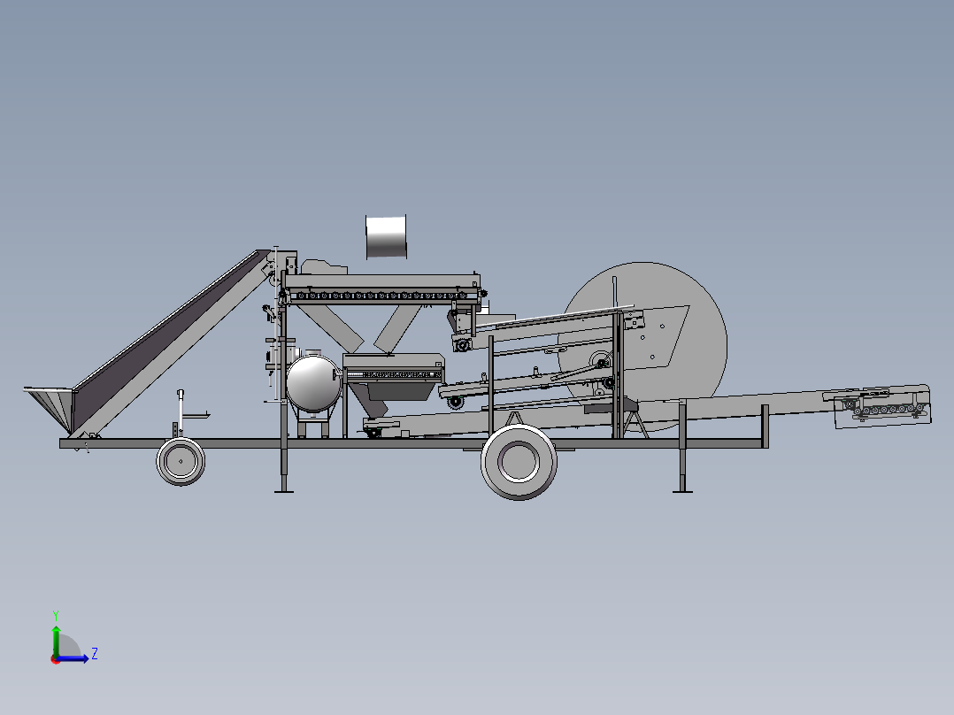 种薯切块机3D左视图