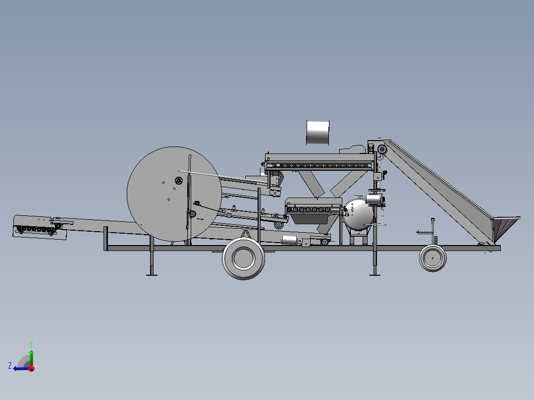 种薯切块机3D右视图