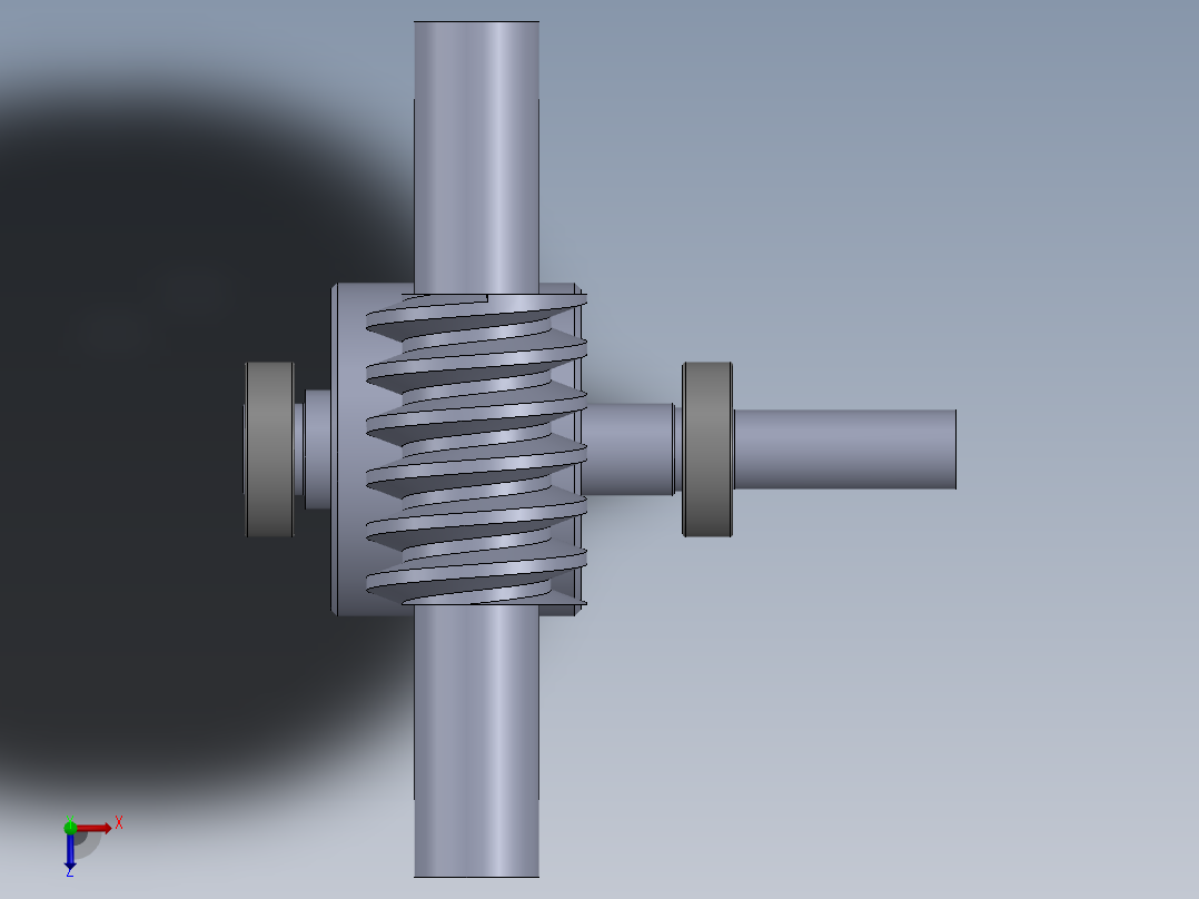 2_solidworks蜗轮蜗杆俯视图