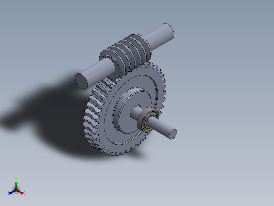 2_solidworks蜗轮蜗杆正等轴测图