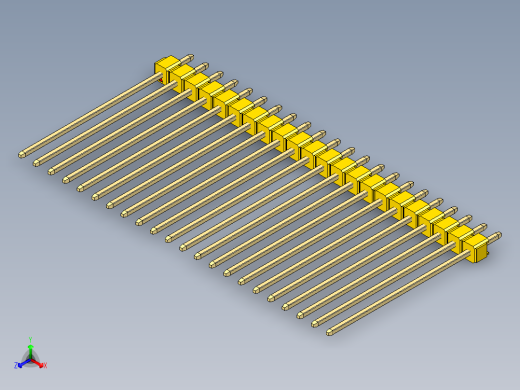 彩色公头100mil（2.54mm）系列-DS1021_yellow_1x22p_100mil_Type43_rev1.0