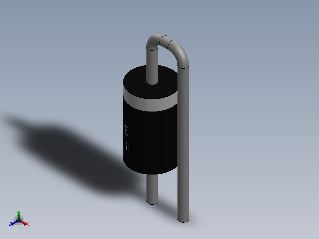 轴向二极管-DO-201AE_V正等轴测图