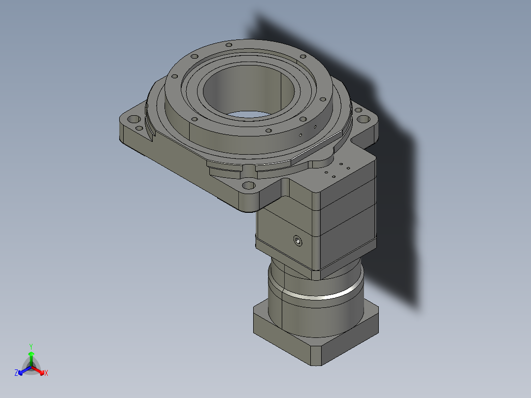 中空旋转平台KFN130-L2-50-NM5(65)正等轴测图