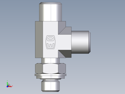 卡套式工业通用硬管接头EO_Adjustable_locknut_run_tee_LEE06LROMDCF前视缩略图