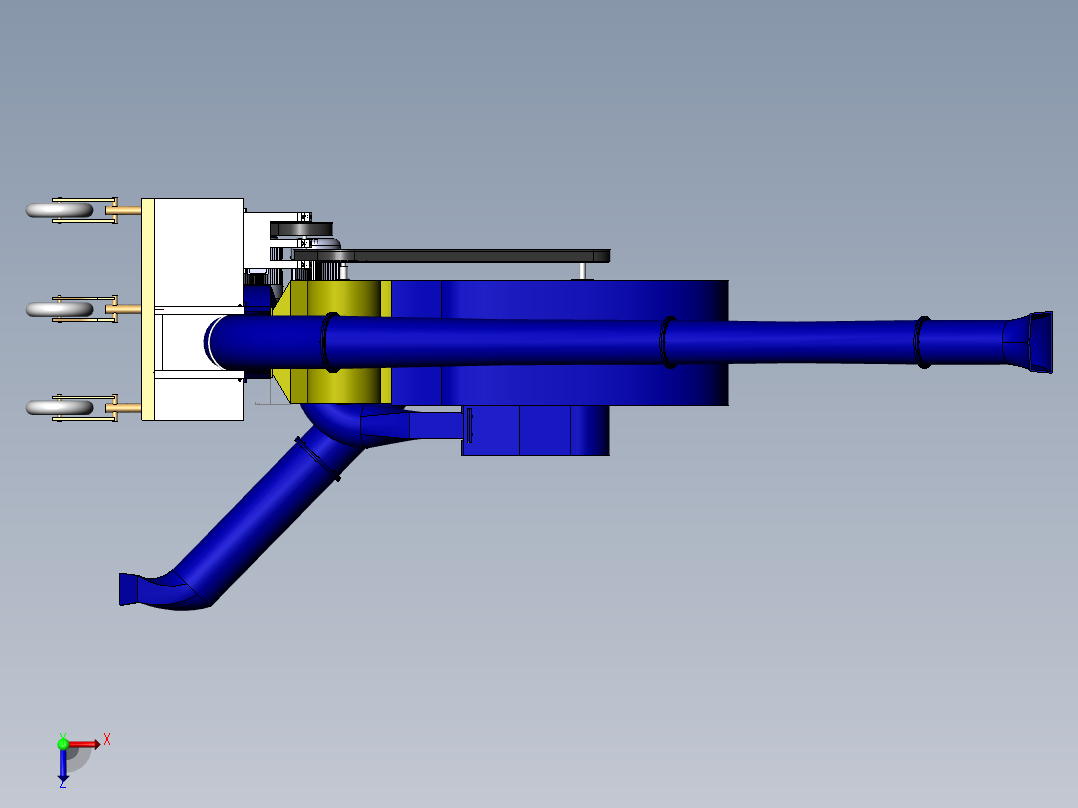 离心式棉花堆垛机的设计[三维SolidWorks]俯视图