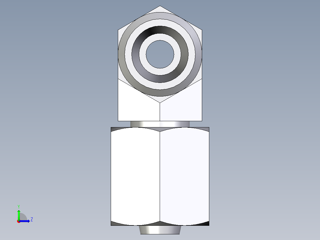 卡套式工业通用硬管接头EO_Swivel_nut_branch_tee_ET06LOMDCF左视图