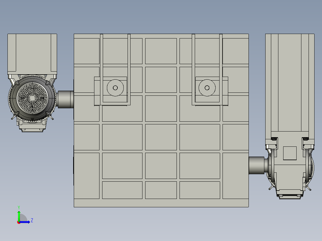 差动分级齿辊式破碎机设计含三维图左视图