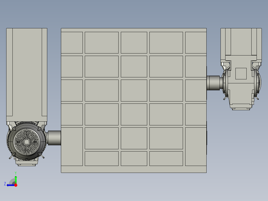 差动分级齿辊式破碎机设计含三维图右视图