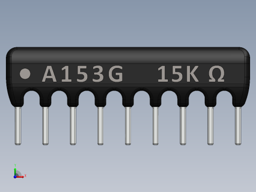 电容器 二极管 电阻器-Resistor Network 15K Ohm 9-Pin前视缩略图