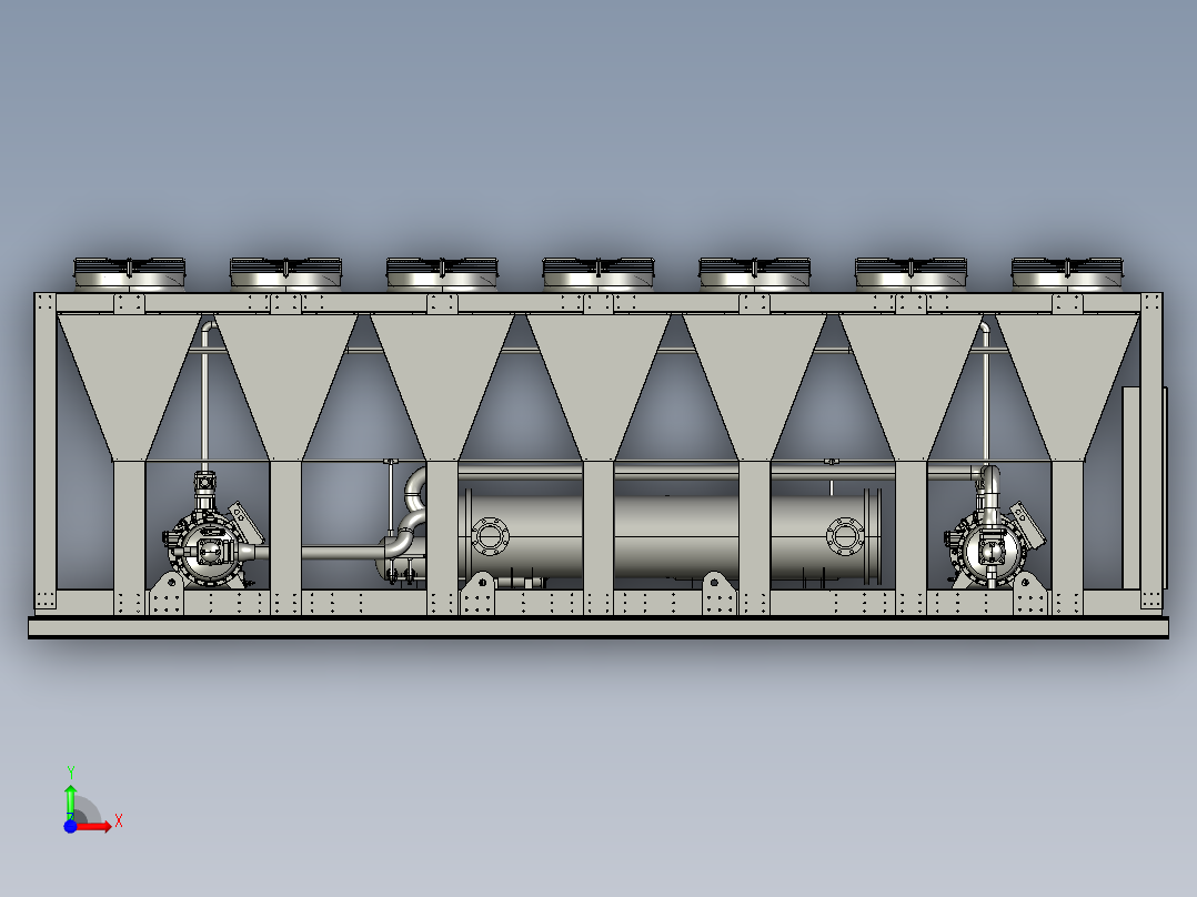 空冷螺旋冷却机前视图