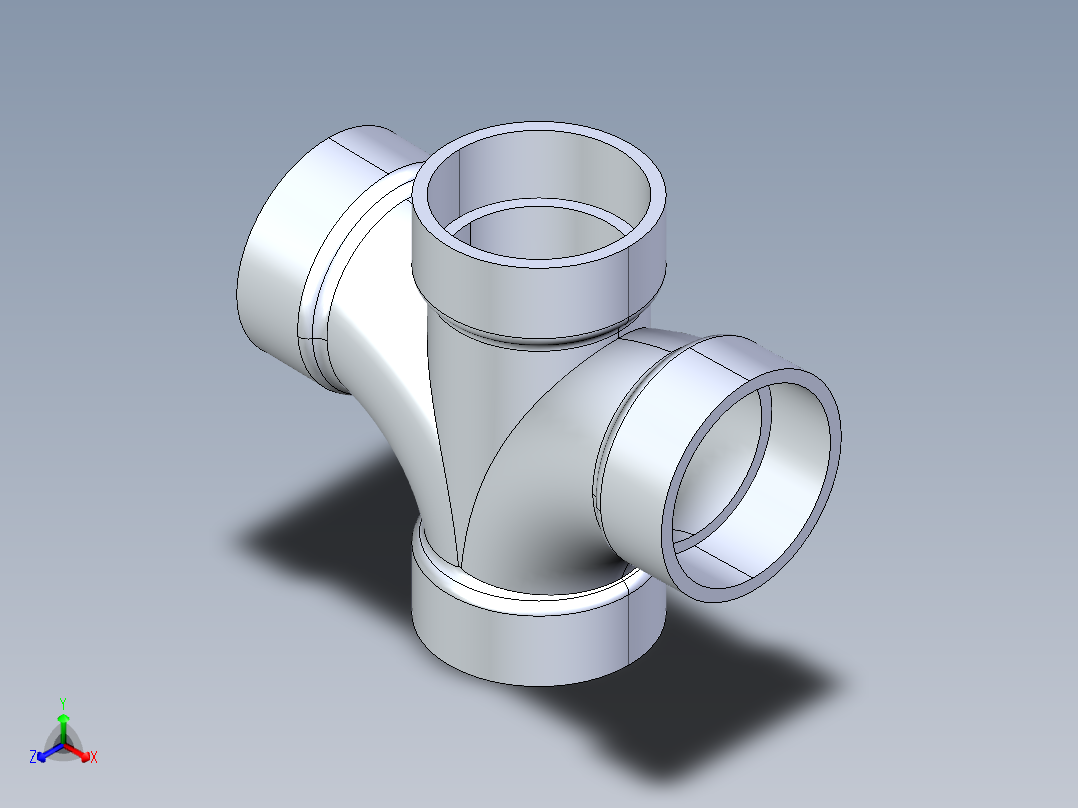 船舶管路系统S15_SeaDrainPLUS_DoubleSanitaryTee-SxSxSxS_37E161902_2in Sea Drain Plus - Sanitary Double Tee - SxSxSxS正等轴测图
