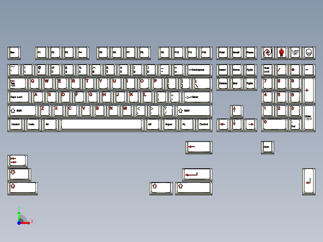 ANSI机械键盘前视图
