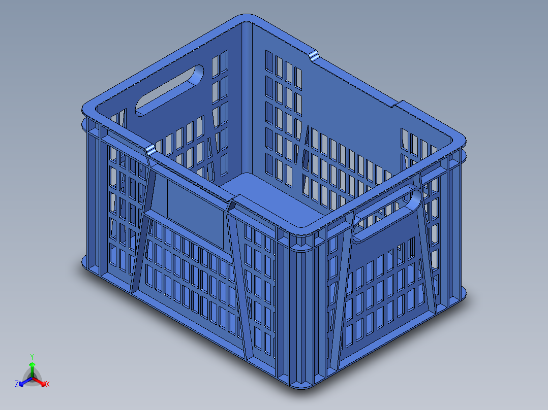 塑料周转箱395x300x244mm主视图