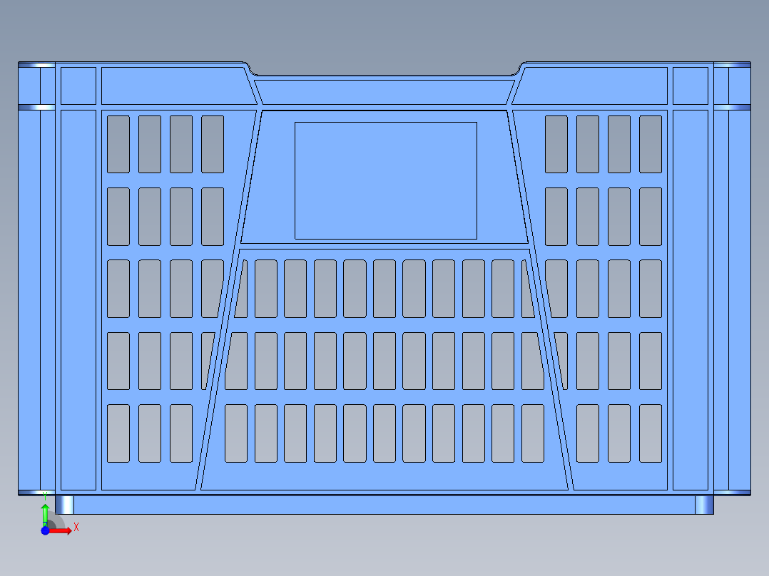 塑料周转箱395x300x244mm前视图