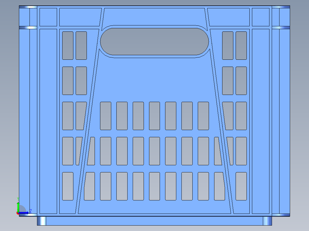 塑料周转箱395x300x244mm左视图