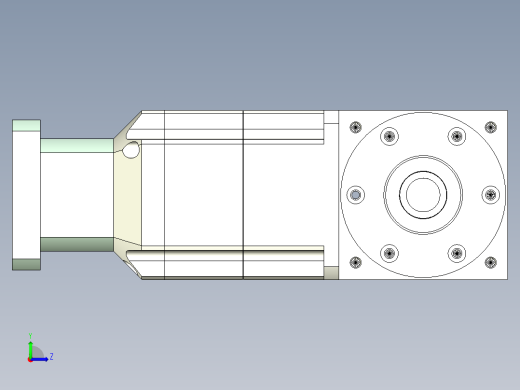 换向器PW90双轴 PGH90T-L3 19-70-90-M6.stp左视缩略图