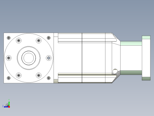 换向器PW90双轴 PGH90T-L3 19-70-90-M6.stp右视缩略图