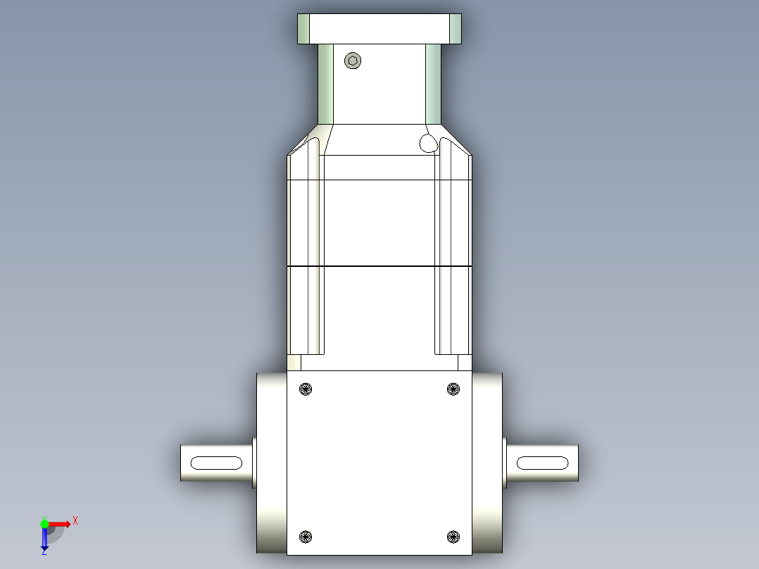 换向器PW90双轴 PGH90T-L3 19-70-90-M6.stp俯视图