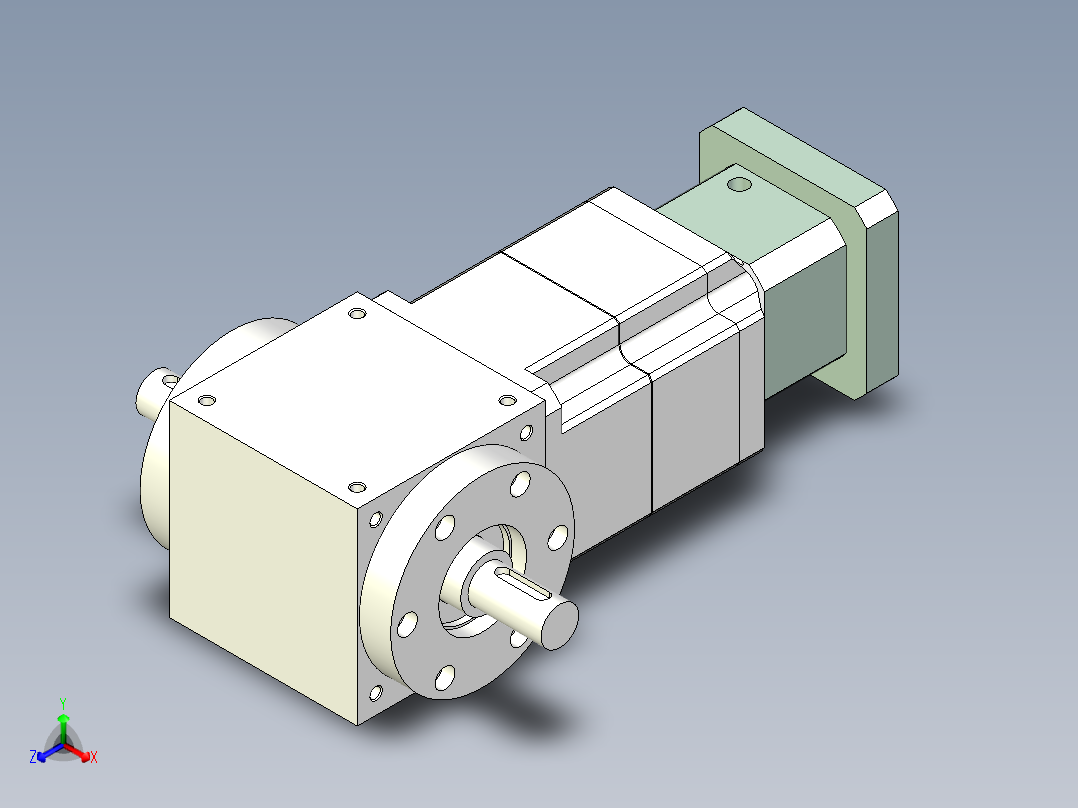 换向器PW90双轴 PGH90T-L3 19-70-90-M6.stp正等轴测图