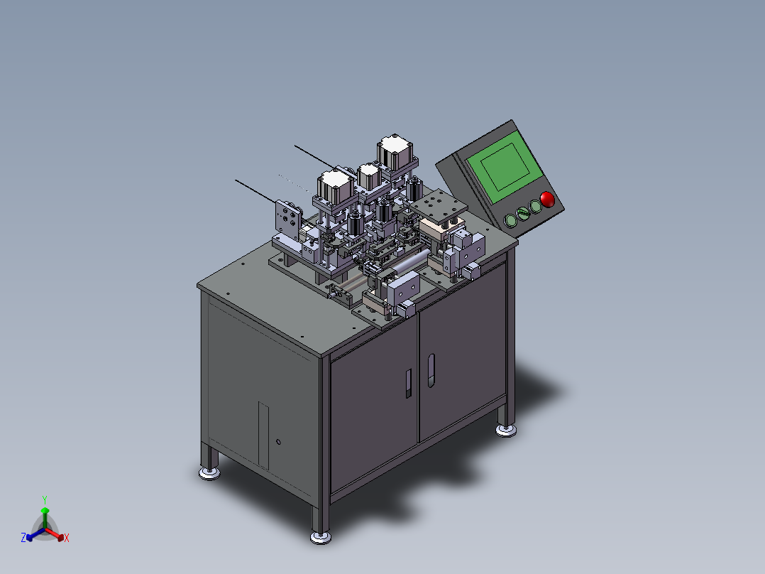 手工链扣链机正等轴测图