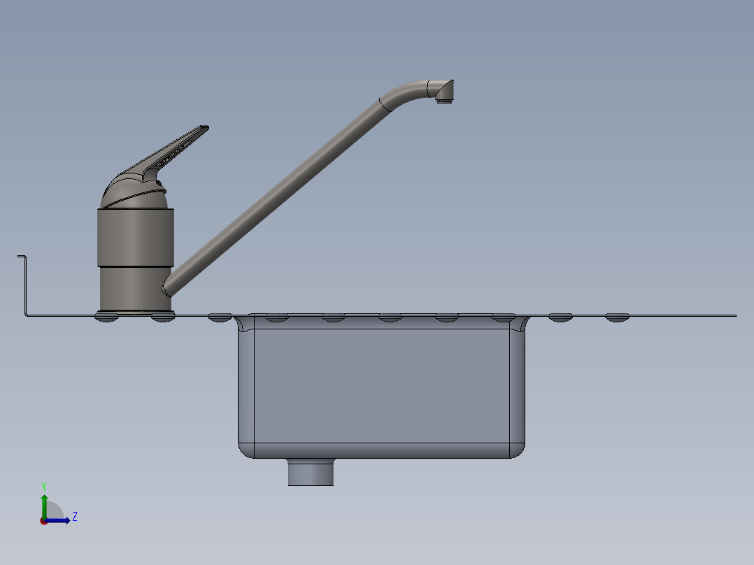 水槽、不锈钢水槽(145)左视图
