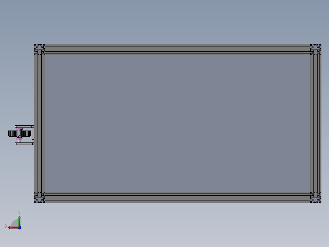 工件定位小型流水线sw18后视图