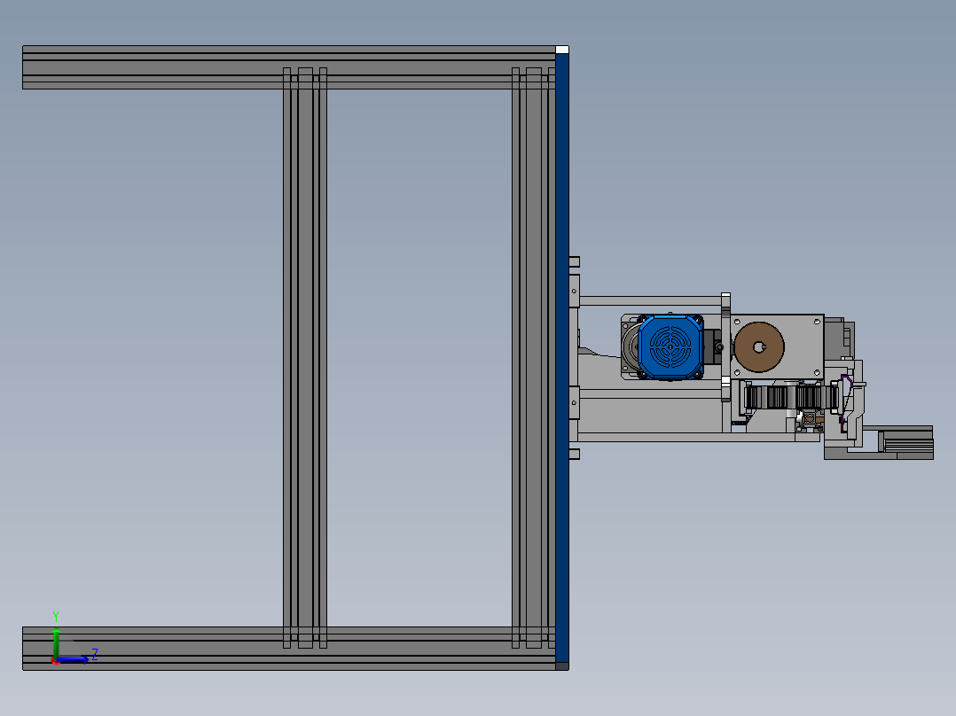 工件定位小型流水线sw18左视图