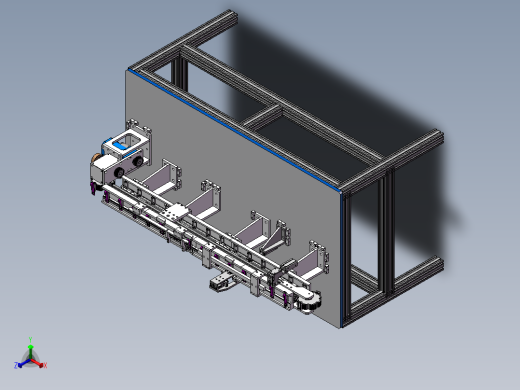 工件定位小型流水线sw18正等轴测缩略图