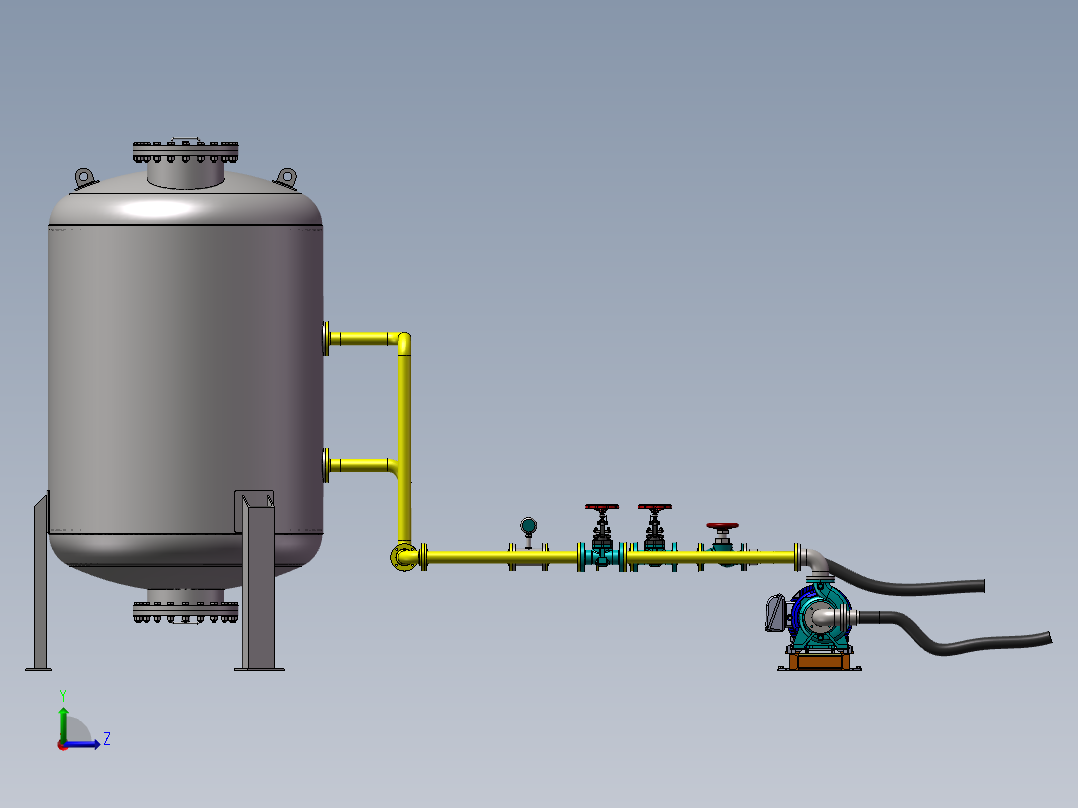 泳池水循环过滤系统sw18可编辑左视图