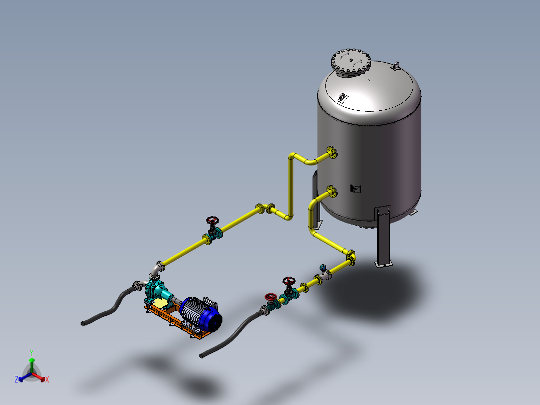 泳池水循环过滤系统sw18可编辑正等轴测图
