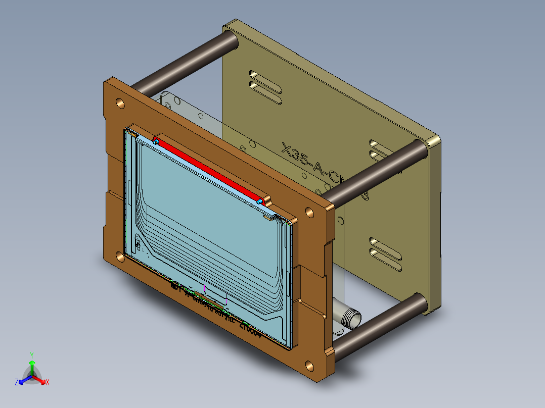 电脑A面金属外壳精铣内腔UG程序模型正等轴测图