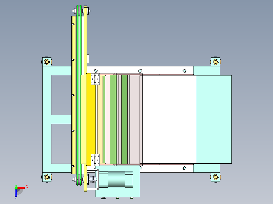 全自动推板送料机构俯视图