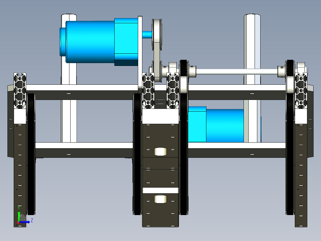 双通道载具流线左视图