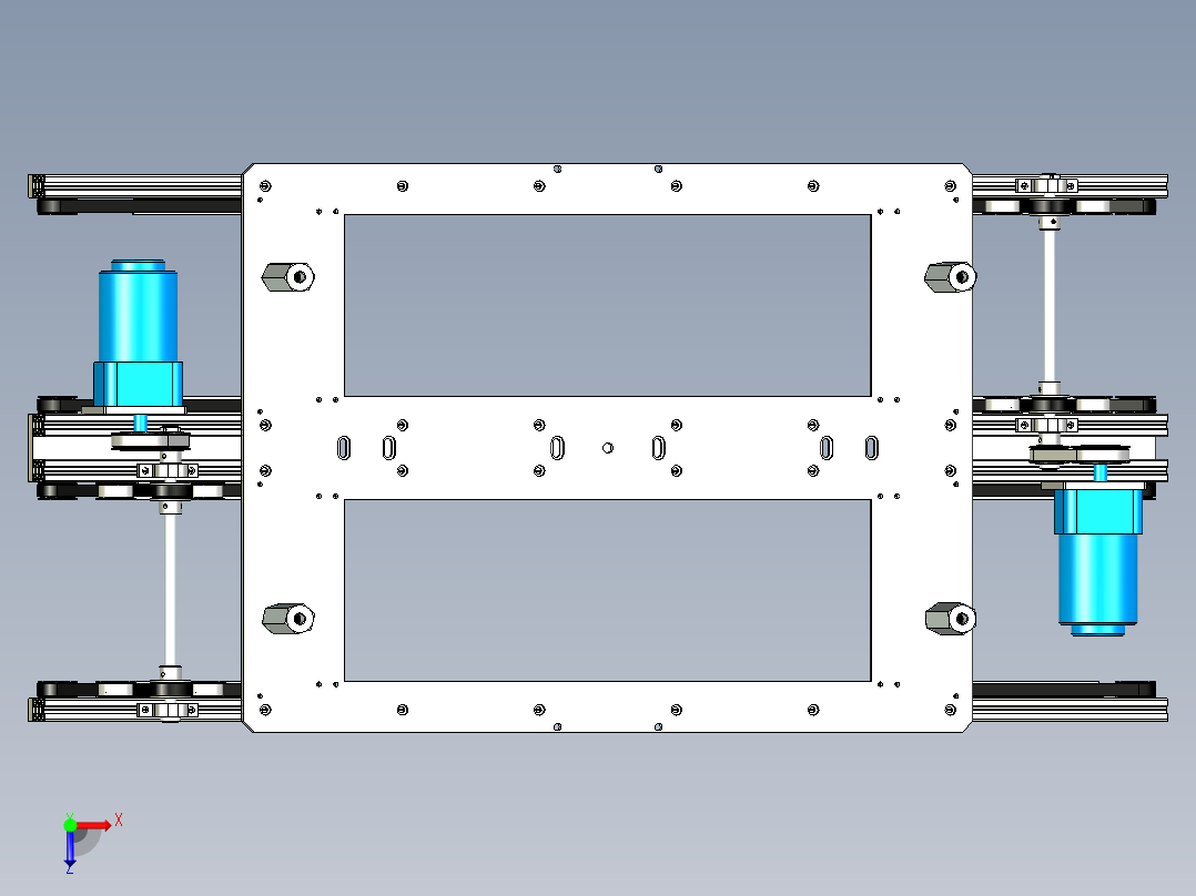 双通道载具流线俯视图