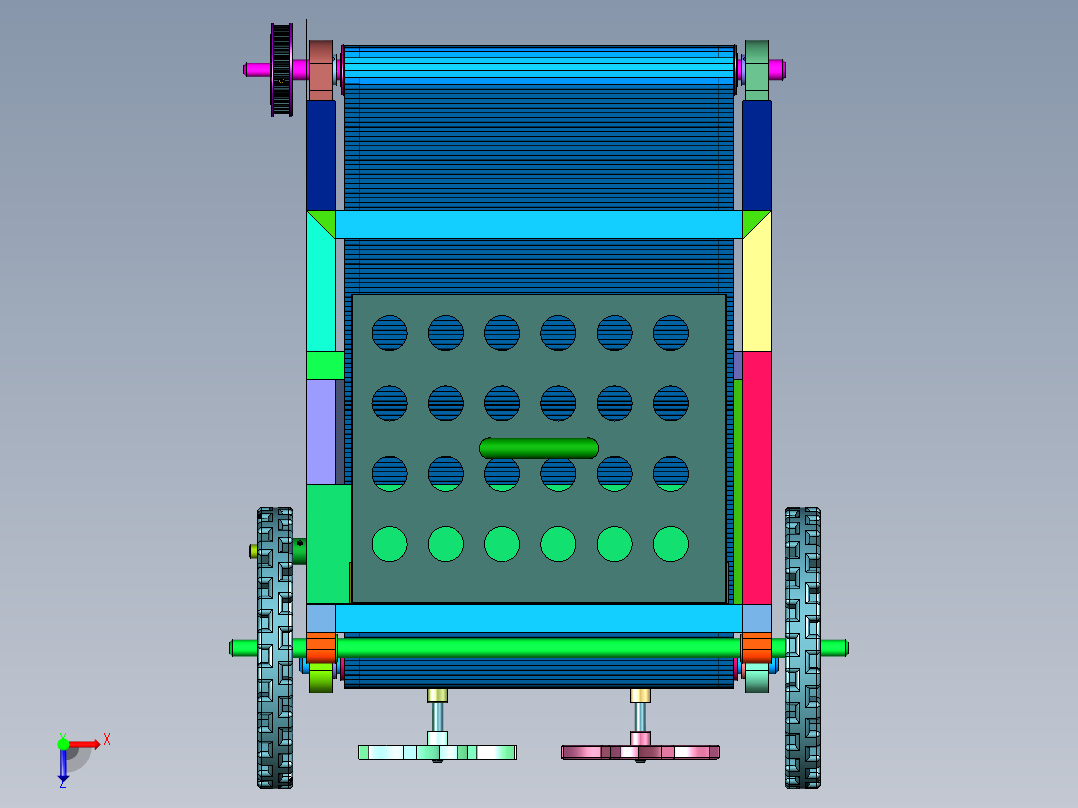 稻麦油菜割晒机俯视图