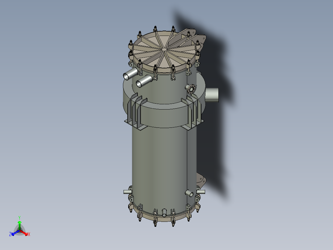 B3003638-蔬菜蒸汽混合汤加热器正等轴测图