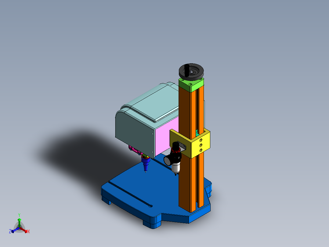 电动打标机正等轴测图