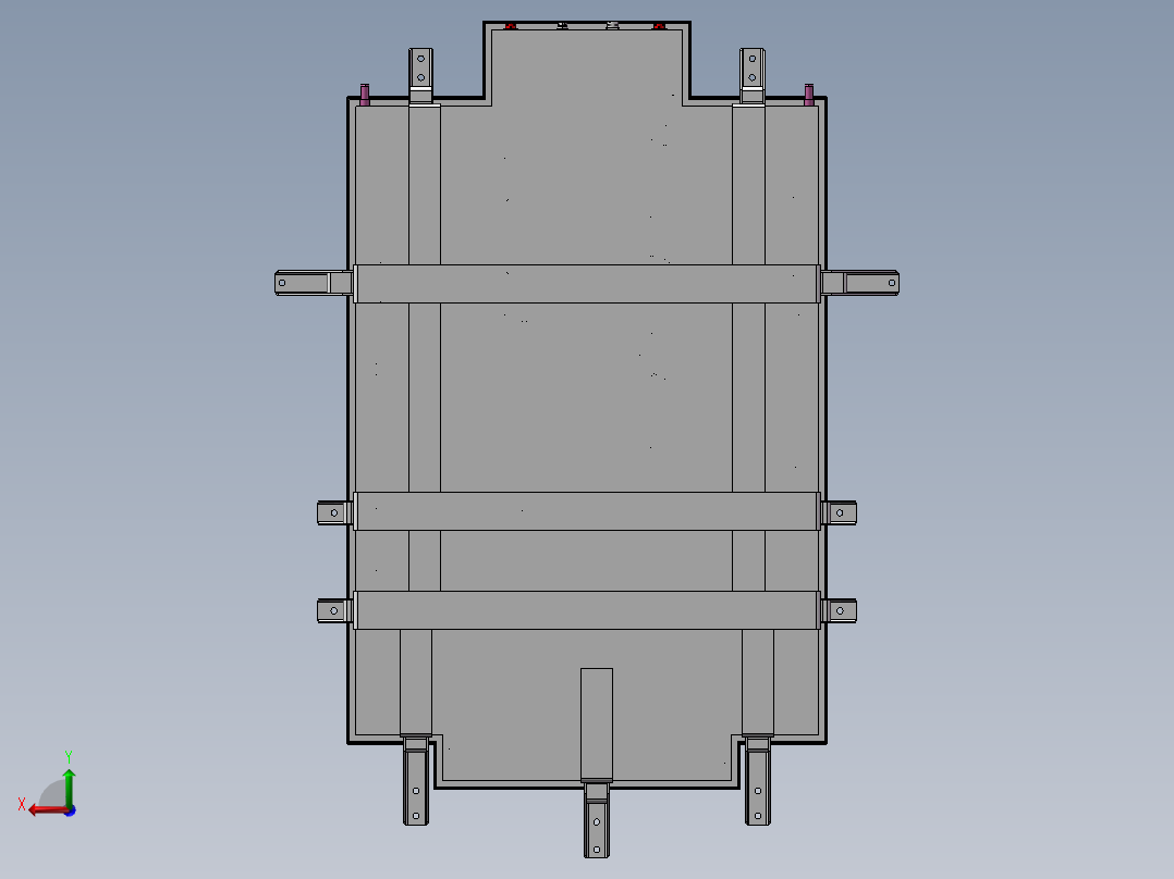 一款液冷电池箱系统后视图