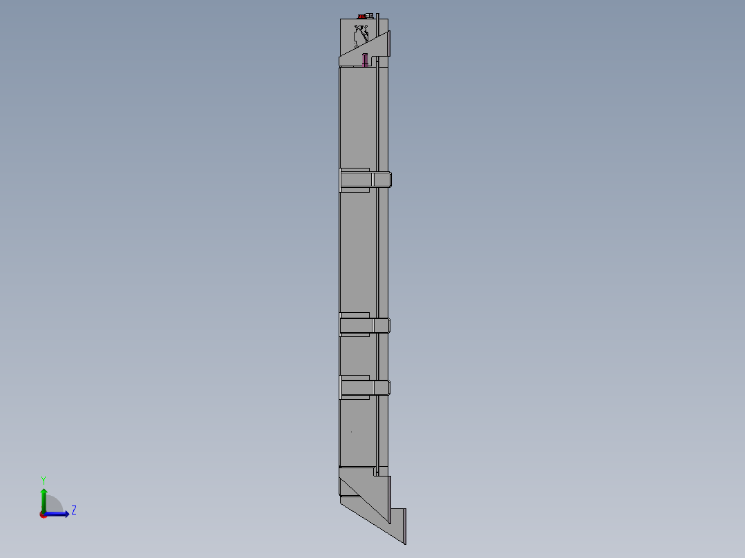 一款液冷电池箱系统左视图