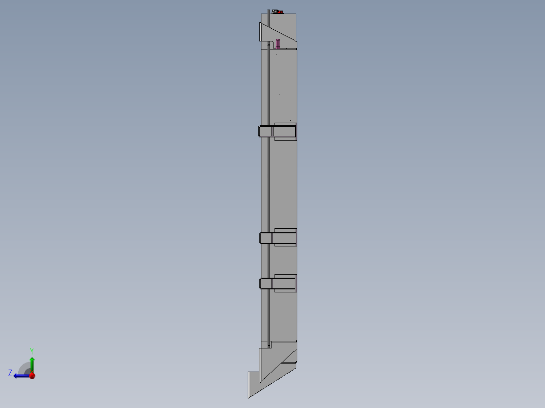 一款液冷电池箱系统右视图