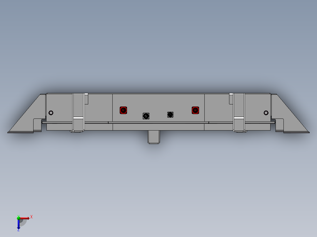 一款液冷电池箱系统俯视图