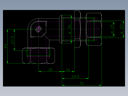 PARKER管接头EO Bulkhead elbow WSV22L71(16)_front