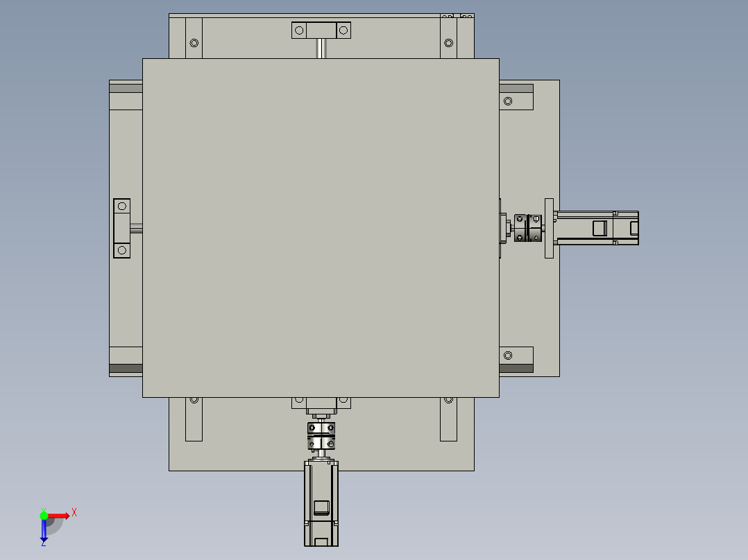 设备的电动平台式装置俯视图