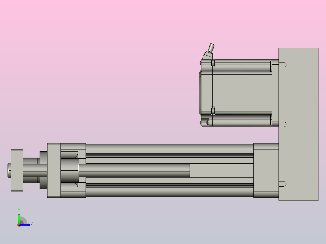 伺服电缸SOE50-L10-C-S100-P-FG-P75-D3 左视图