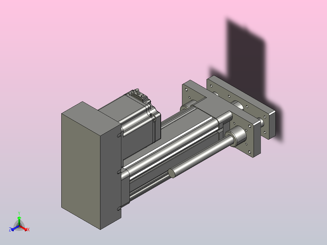 伺服电缸SOE50-L10-C-S100-P-FG-P75-D3 正等轴测图